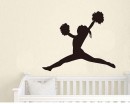 Cheering Girl Vinyl Decals Silhouette Modern Wall Art Sticker